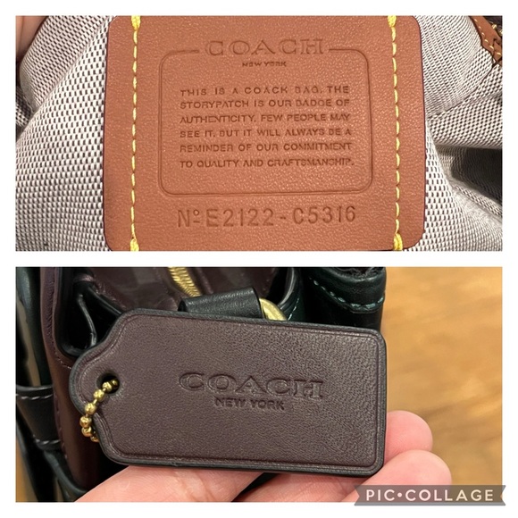 COACH $595 Tate Carryall 29 in Colorblock Amazon Green Leather Satchel Bag - Picture 5 of 17